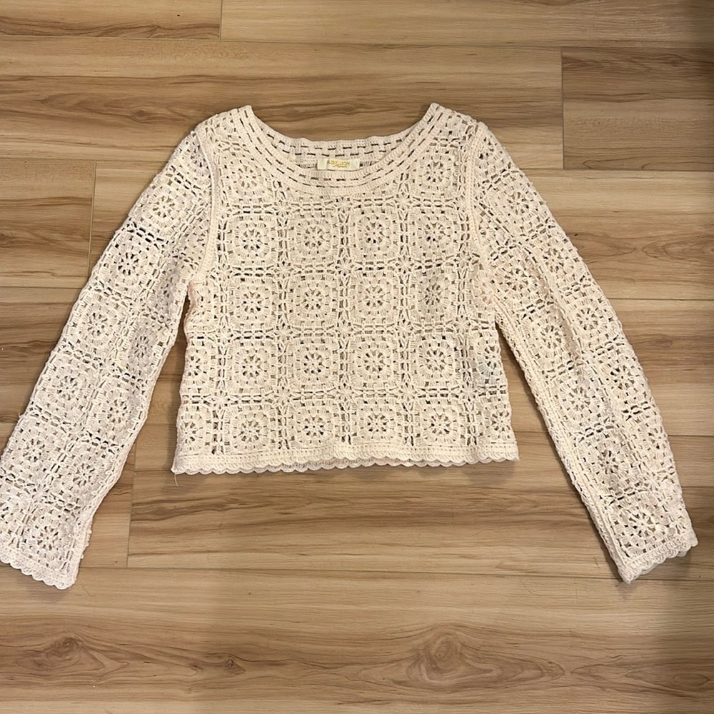 White crochet sweater